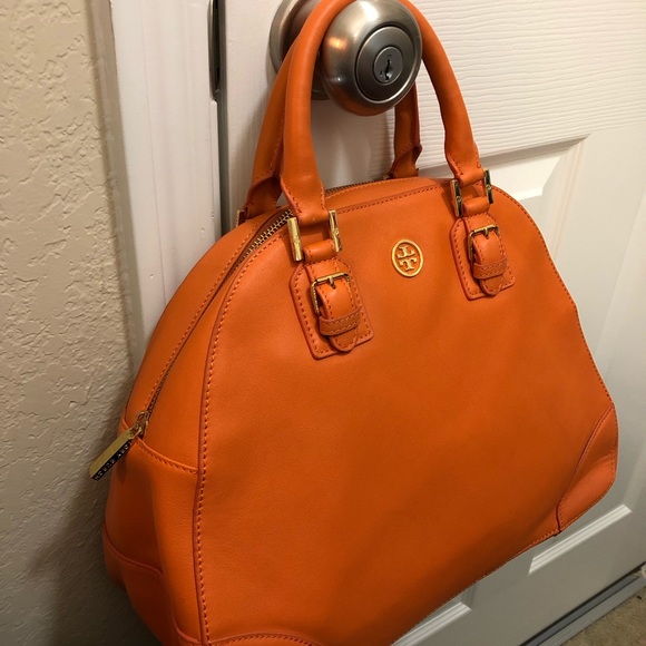 TORY BURCH Large Orange Top Handle Tote - Picture 4 of 5